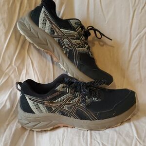 ASICS Gel Venture 9 Women's Size 8 Navy Light Blue and Peach